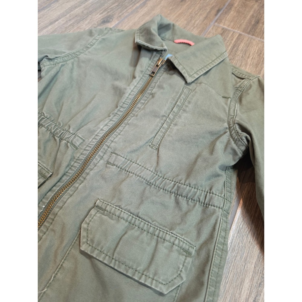 Baby Gap Kids Girls Olive Green Utility Field Jacket Size 5 Years Cotton Zip Up